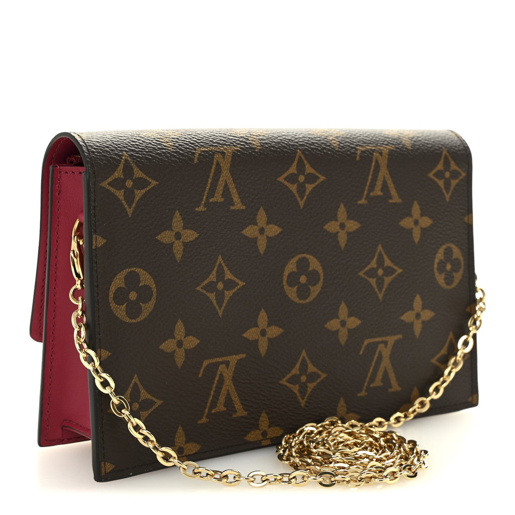Monogram Flore Chain Wallet Fuchsia