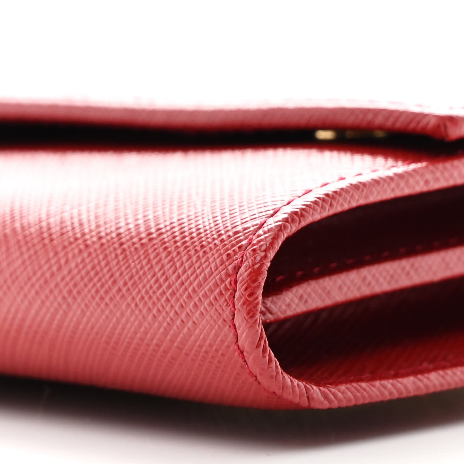 Printed Calfskin Gancini Wallet On Chain Red