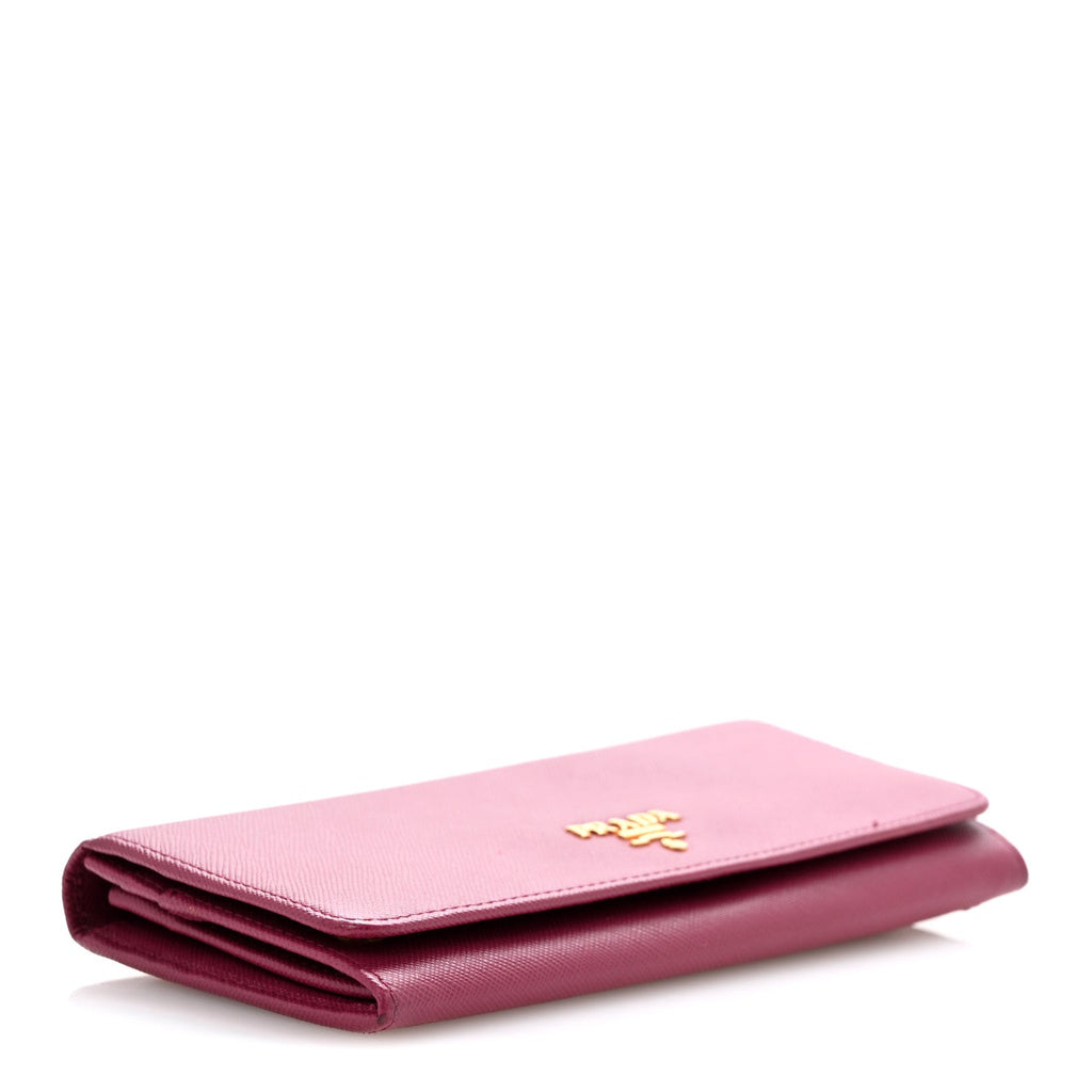 Saffiano Metal Continental Flap Travel Wallet Ametista