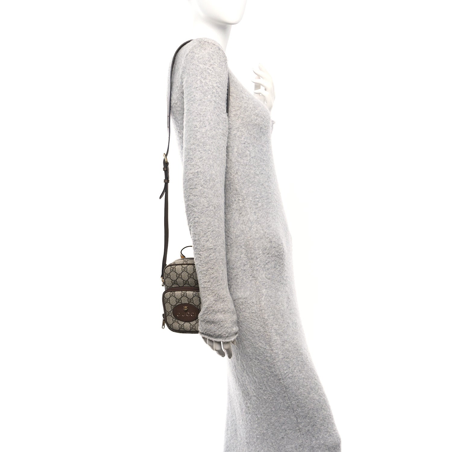 GG Supreme Monogram Mini Neo Vintage Double Zip Messenger Bag Beige New Acero Crop