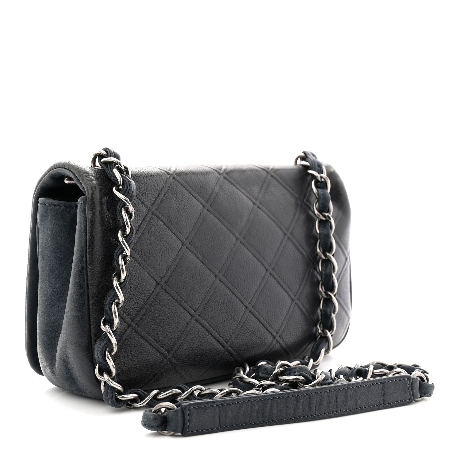 Calfskin Diamond Embossed New Chic Flap Blue