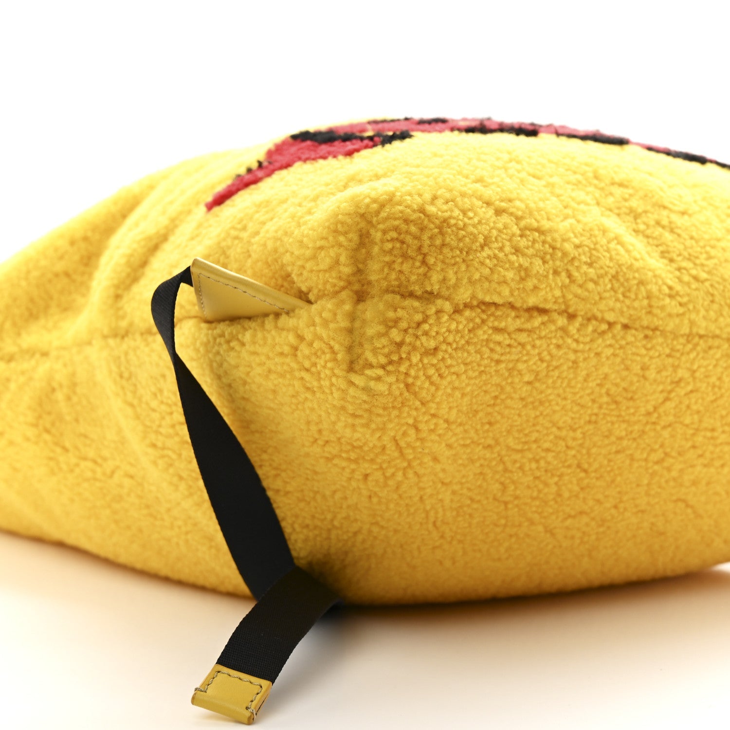 Shearling Calfskin Vocabulary Drawstring Backpack Yellow