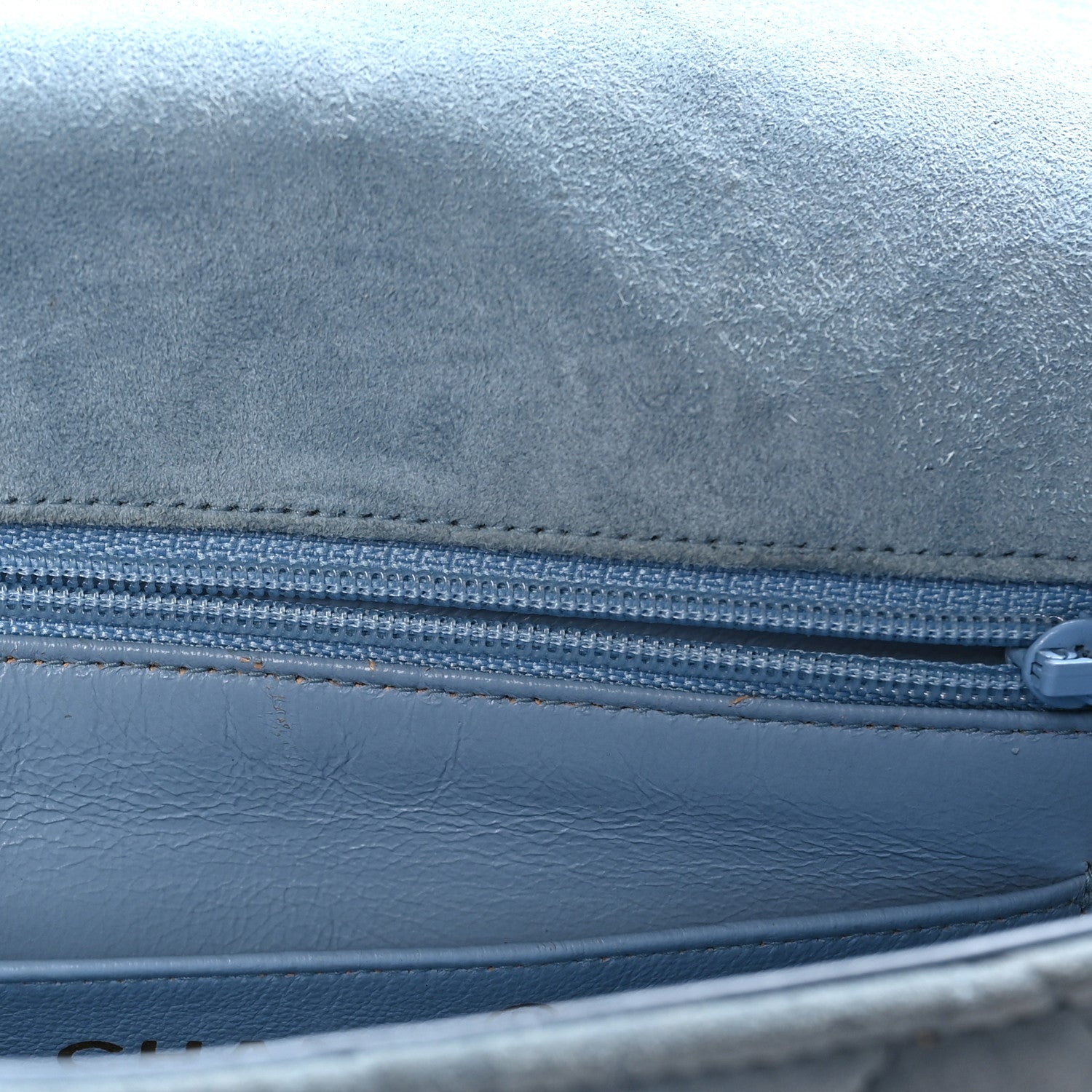 Suede Small Messenger Flap Light Blue