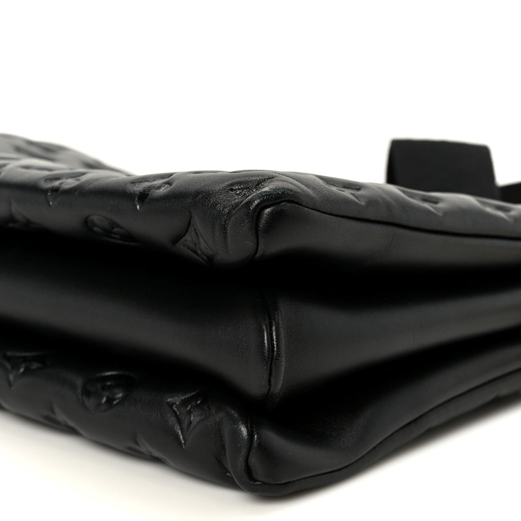 Lambskin Embossed Monogram Coussin MM Black