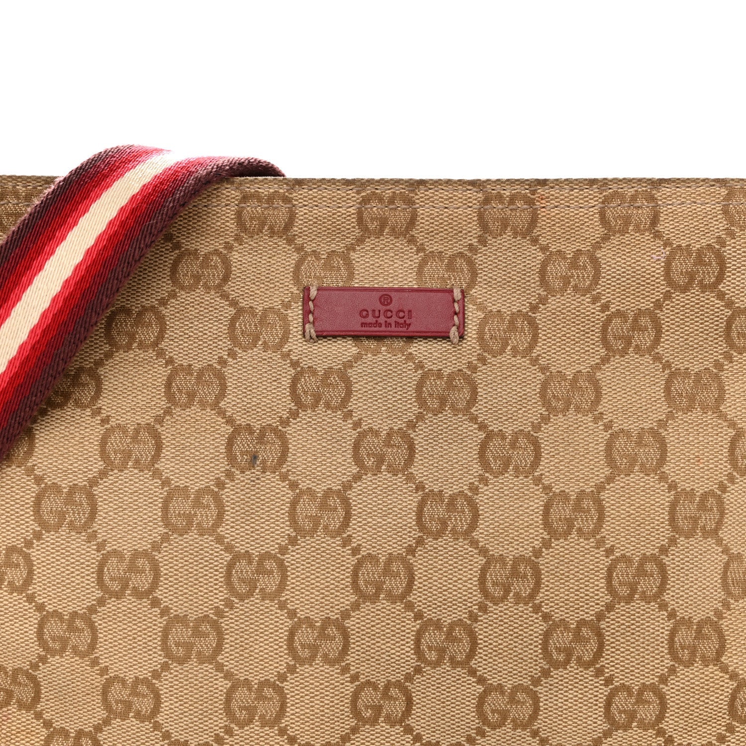 Monogram Web Small Flat Messenger Crossbody Pink Gold