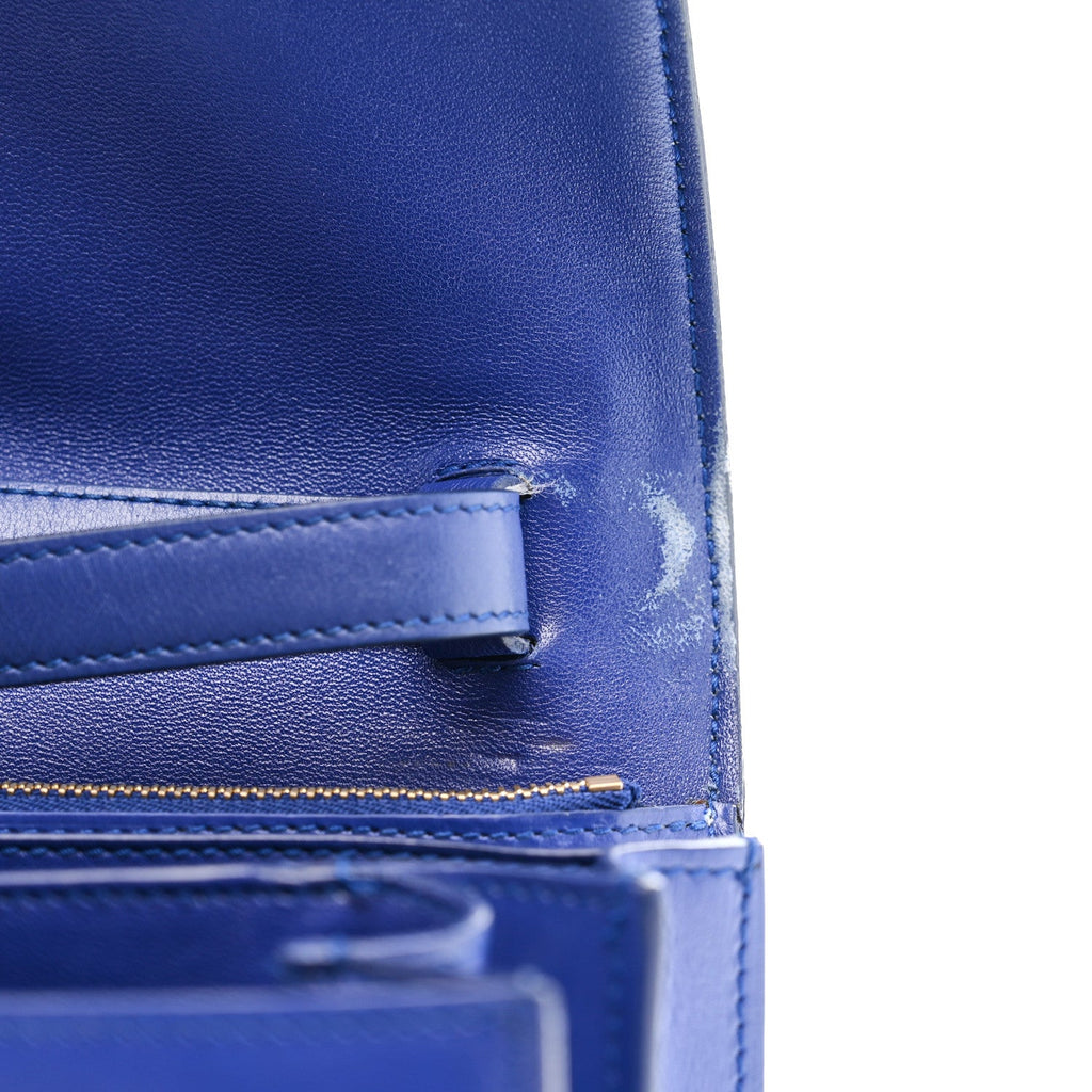 Box Calfskin Medium Classic Box Flap Bag Indigo
