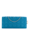 Lambskin Cannage Lady Dior Convertible Clutch Blue