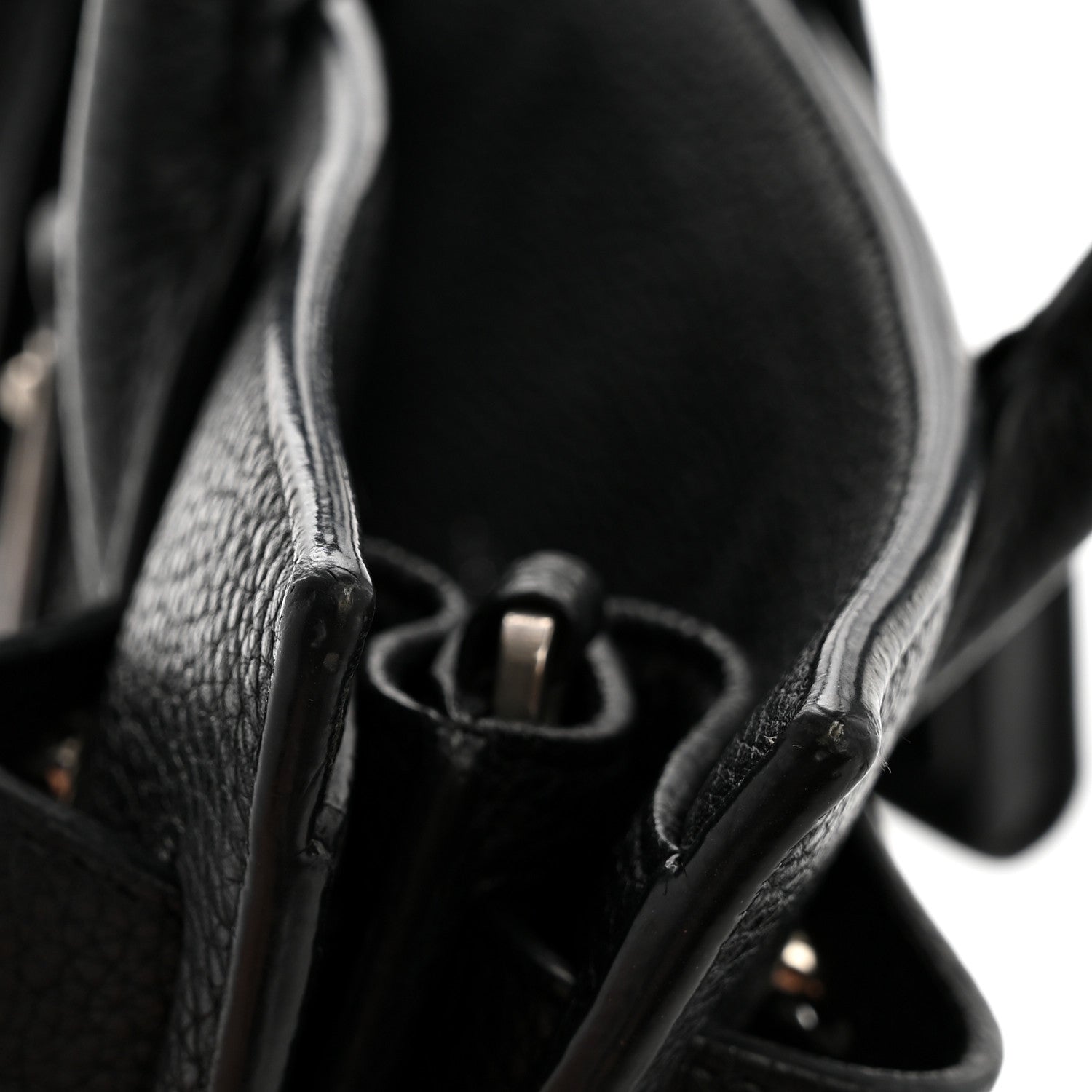Grained Calfskin Nano Sac De Jour Souple Black
