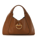 Grained Calfskin Softbit Maxi Shoulder Bag Brown