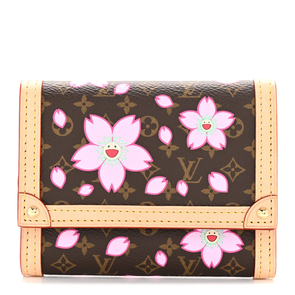LV X TM Monogram Cherry Blossom Victorine Wallet Sakura Brown