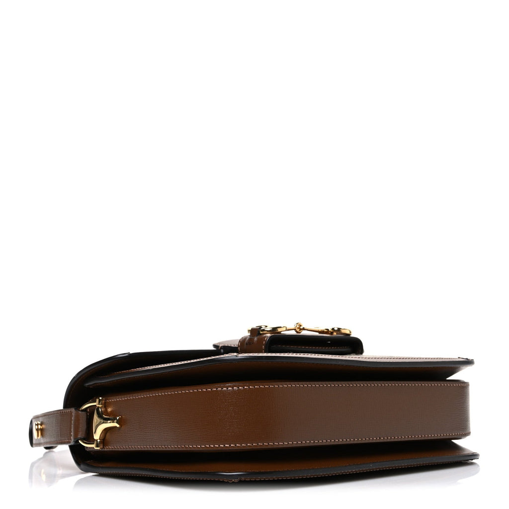 GG Supreme Monogram Horsebit 1955 Shoulder Bag Beige Brown Sugar