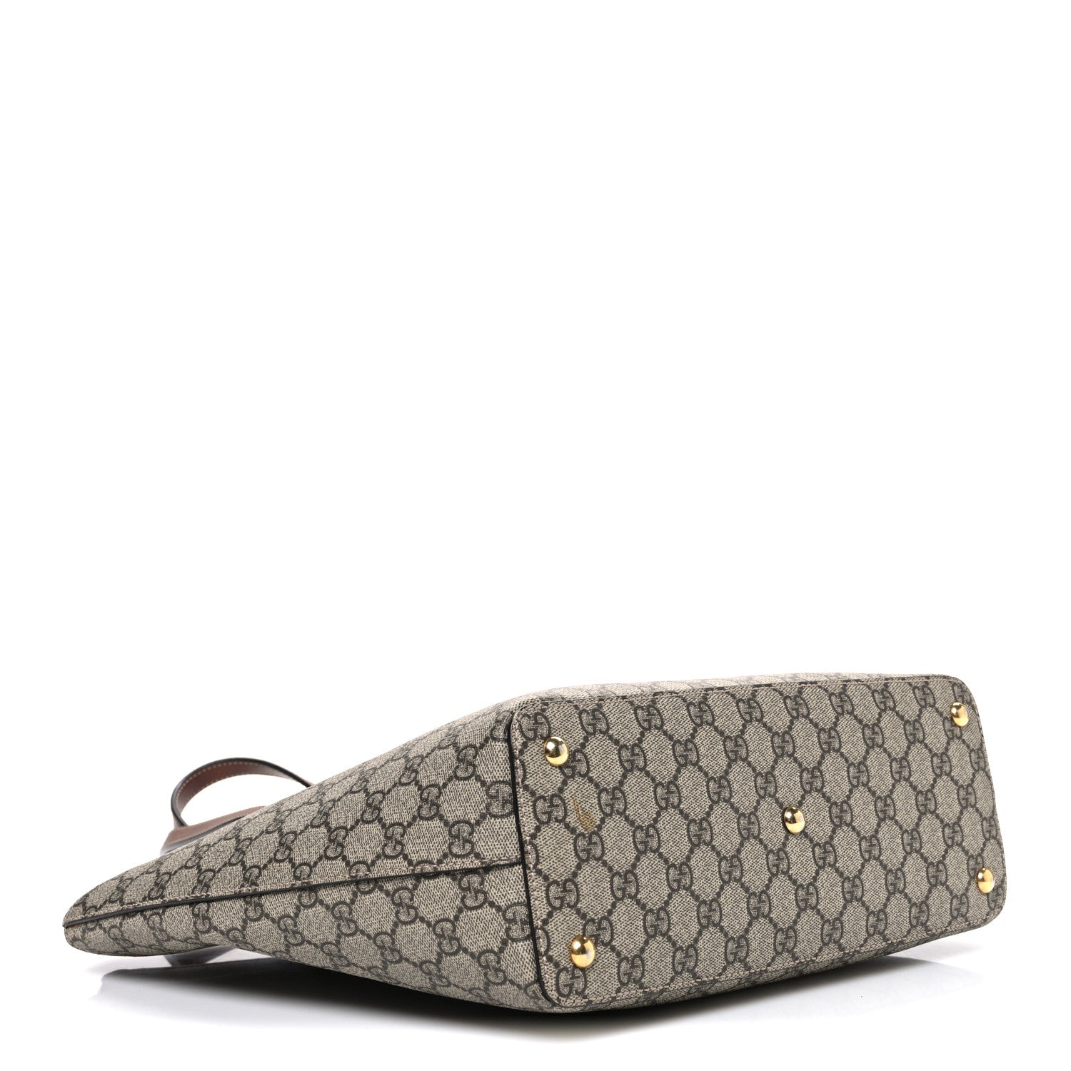 GG Supreme Monogram Medium Zippered Bucket Tote Beige Tuscany