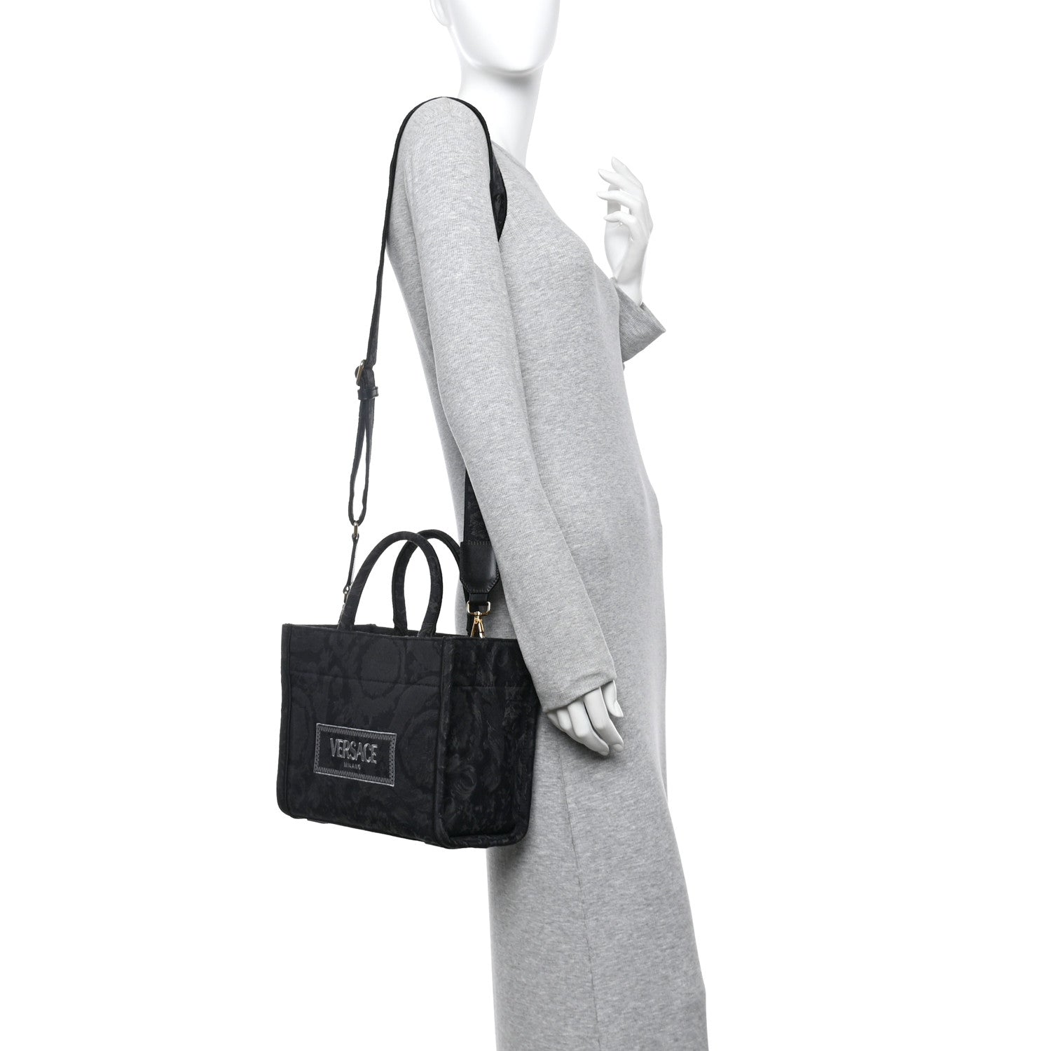 Jacquard Barocco Small Athena Tote Black