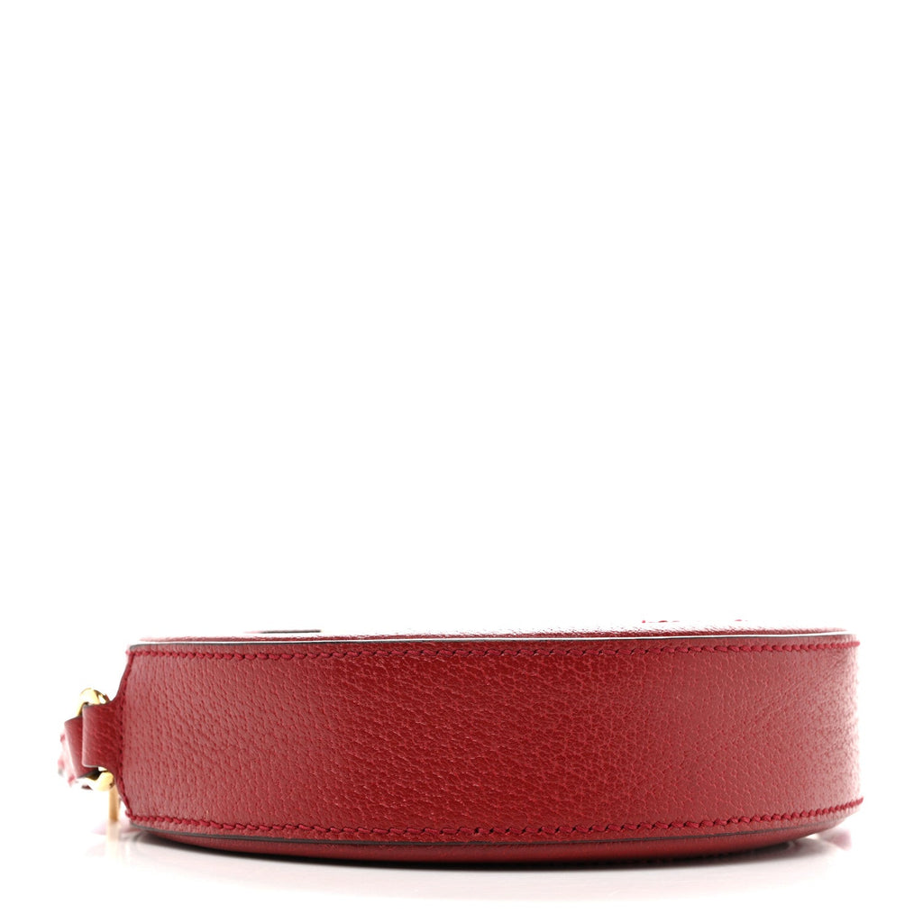 X DORAEMON Mini Vintage GG Supreme Monogram Mini Round Shoulder Bag Beige Cherry Red