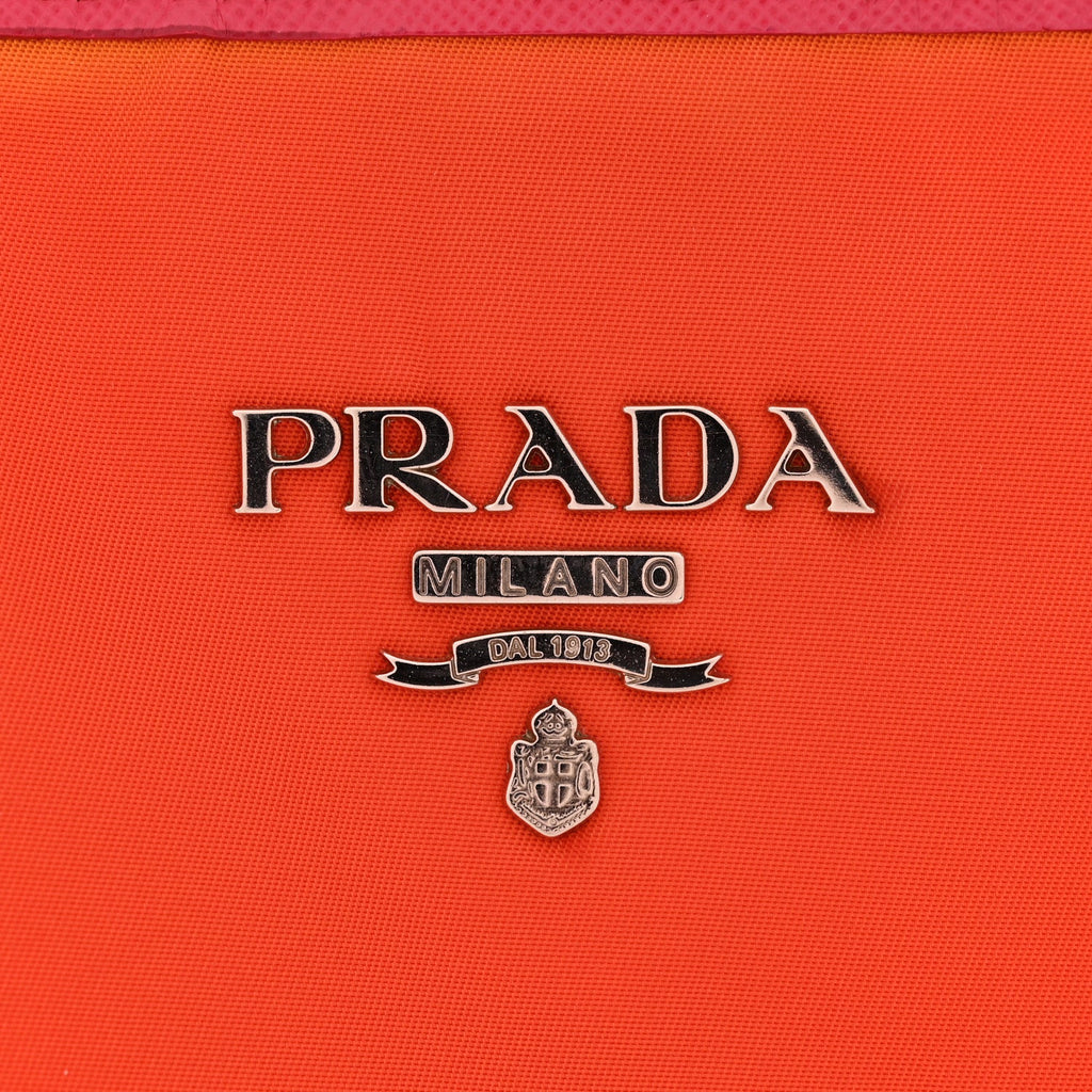 Tessuto Nylon Saffiano Tote Papaya Ibisco