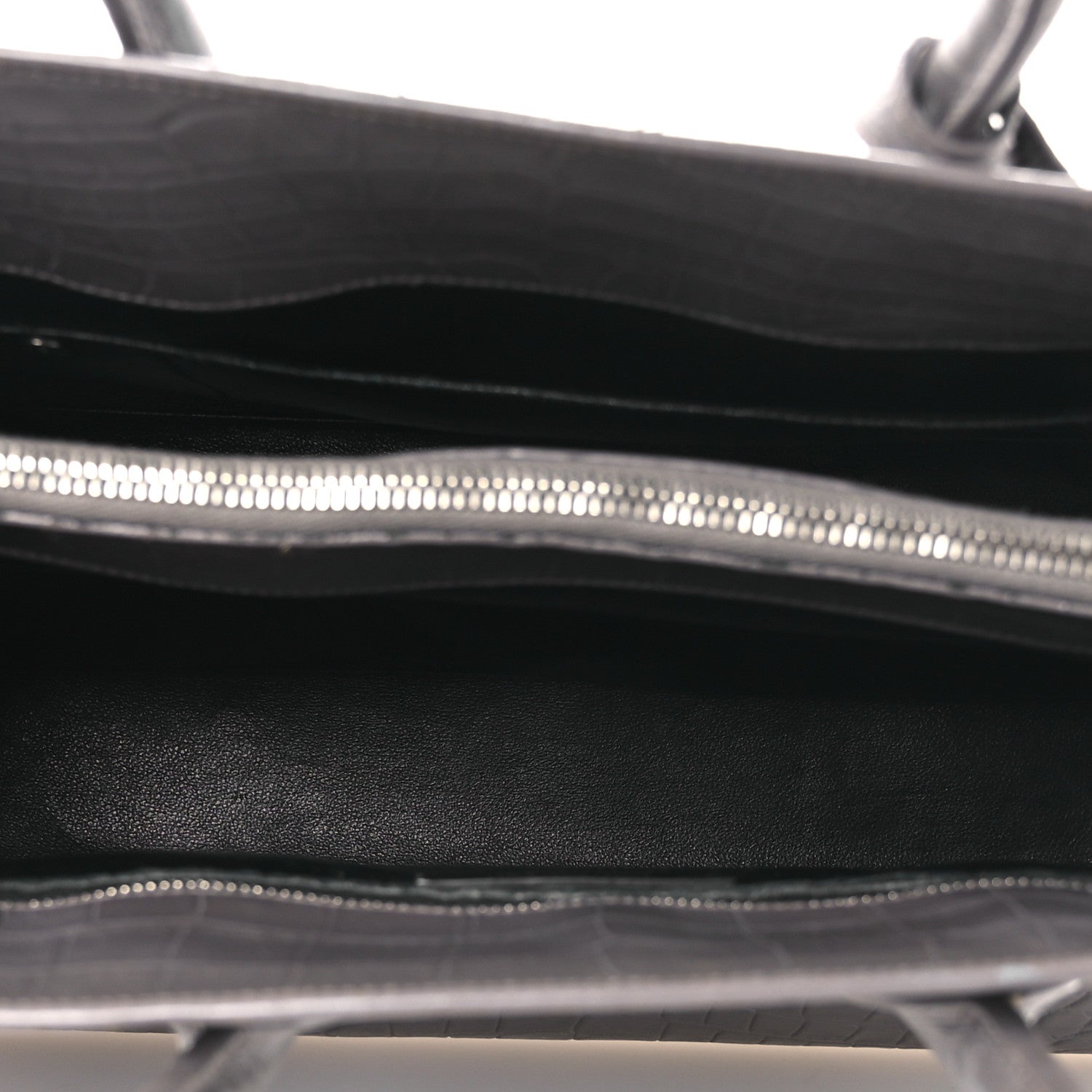 Calfskin Crocodile Embossed Small Sac de Jour Fog
