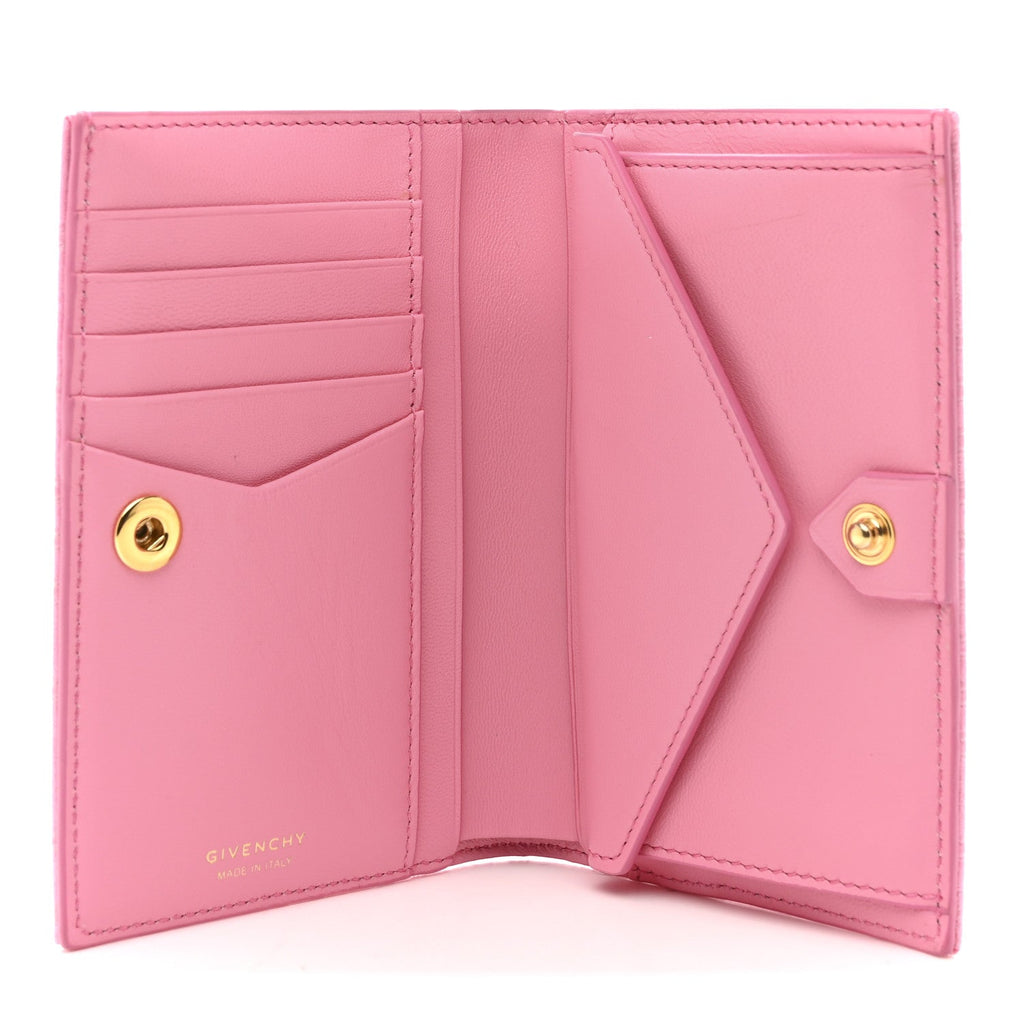 Embroidered Canvas 4G Logo G-Cut Bi-Fold Wallet Bright Pink