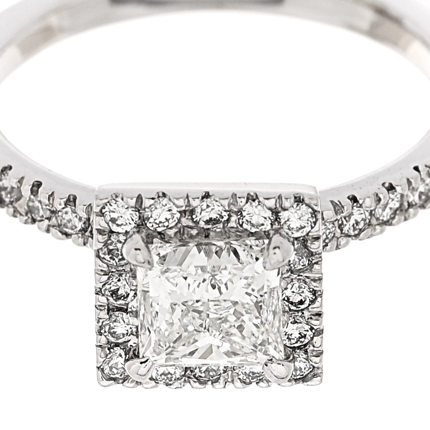 18K White Gold Diamond .96ctw Princess Cut Engagement Ring  52 6