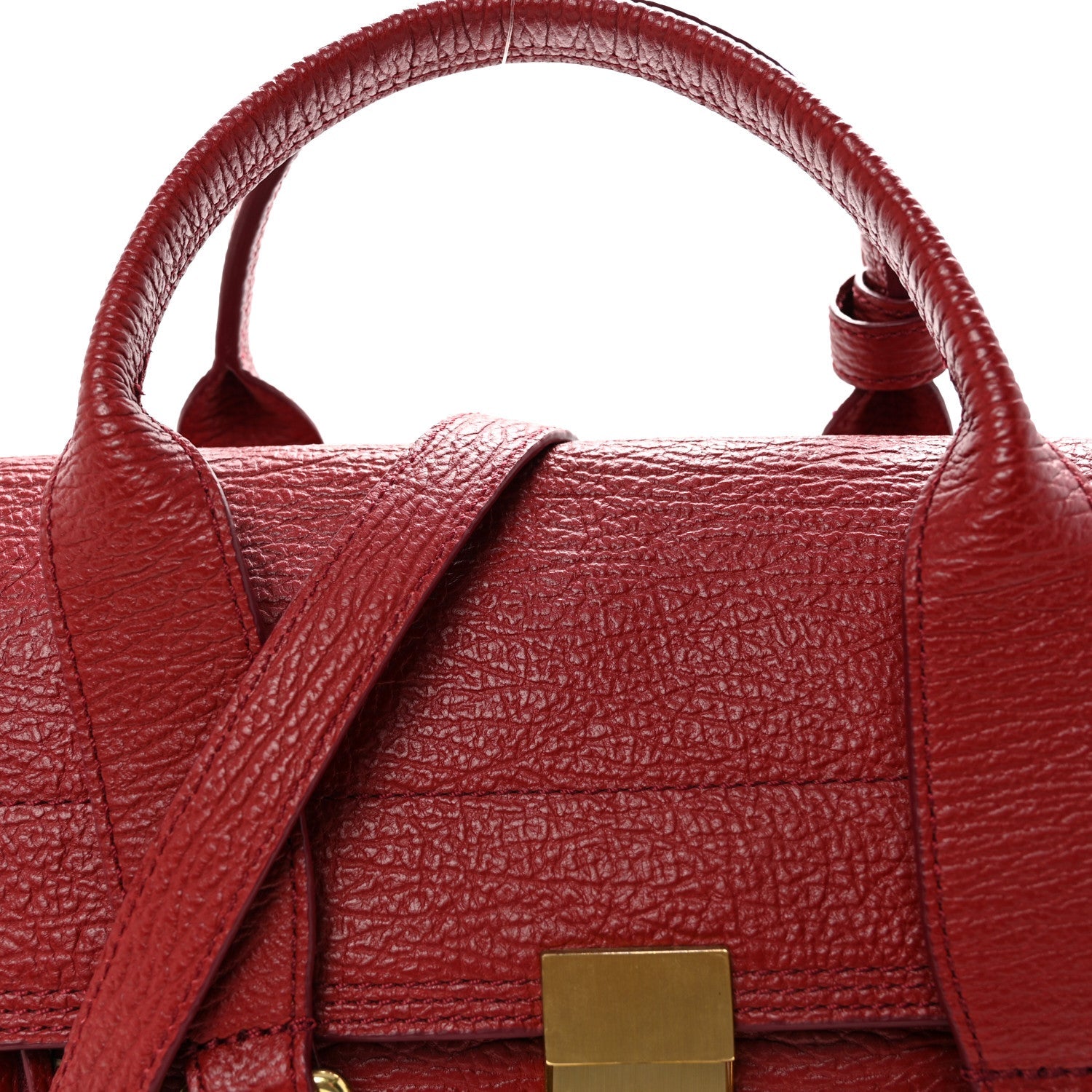 Textured Calfskin Medium Pashli Satchel Crimson