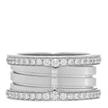 18K White Gold Diamond B.Zero1 Four-Band Pave Ring 56 7.5