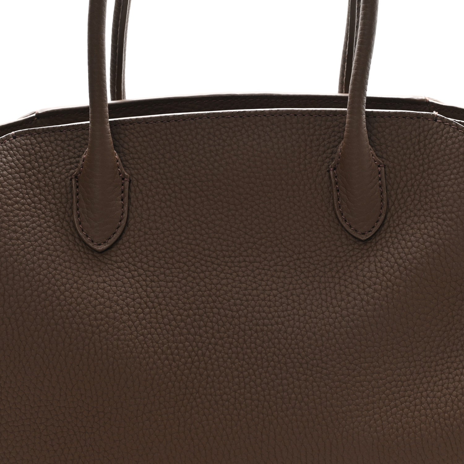 Grained Calfskin Marlo 12 Tote Bag Dark Olive
