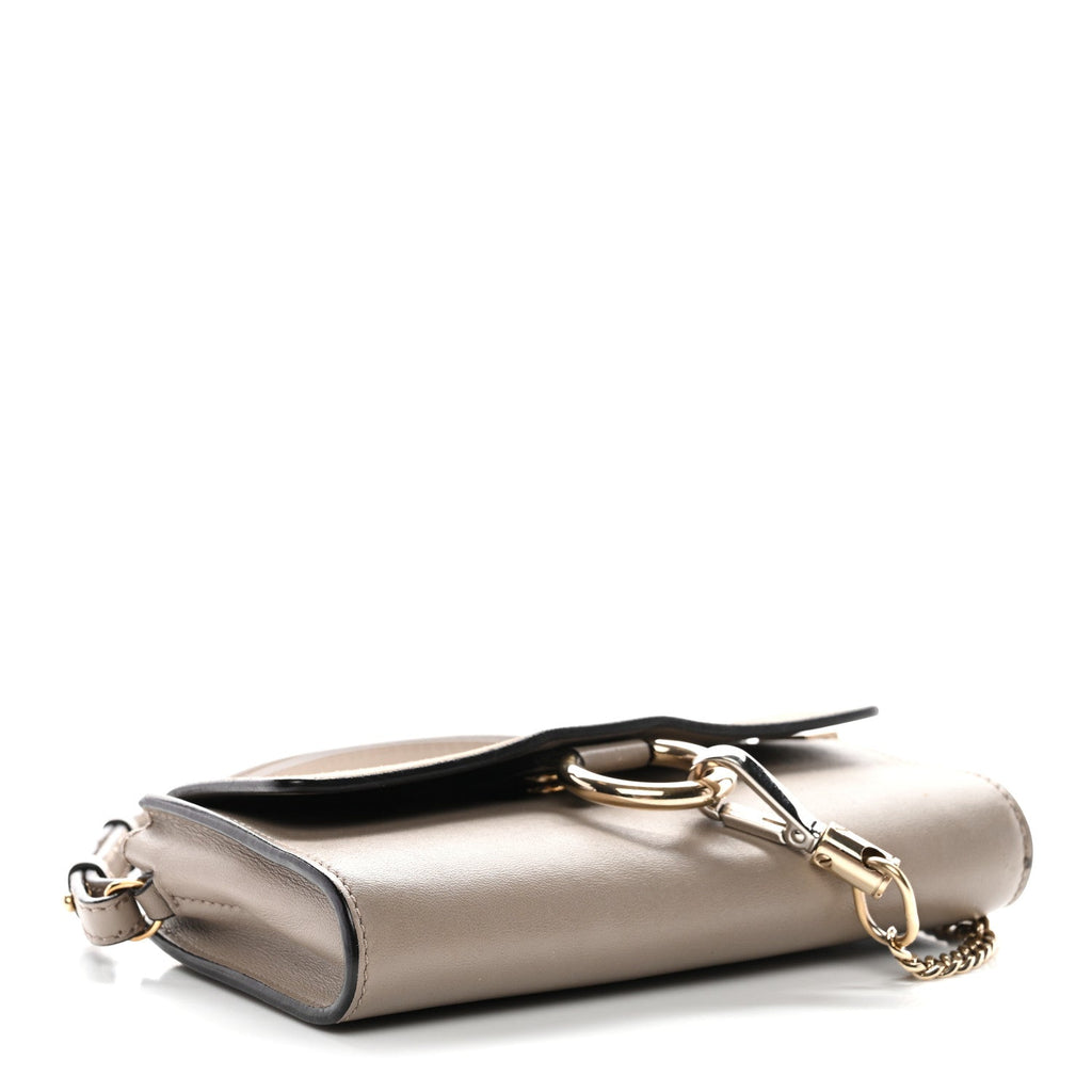Suede Calfskin Mini Faye Shoulder Bag Motty Grey