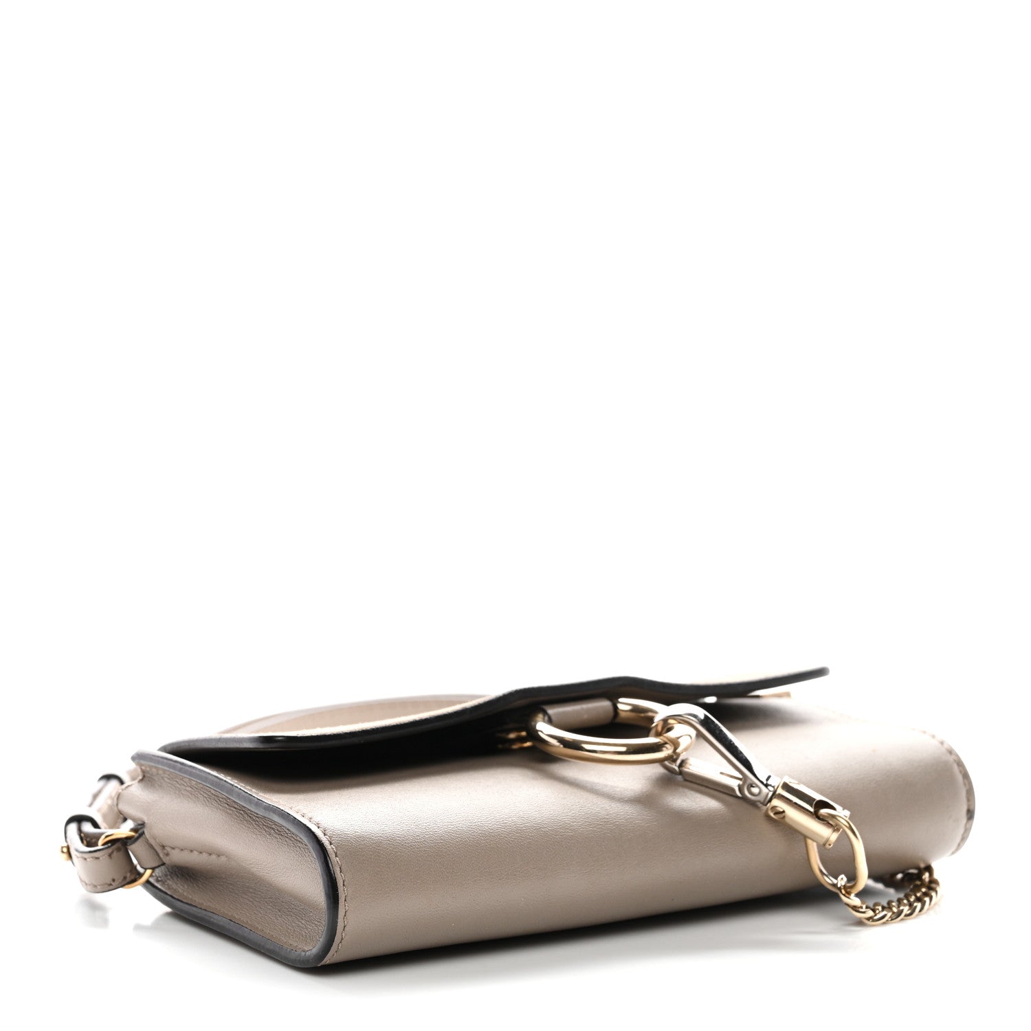 Suede Calfskin Mini Faye Shoulder Bag Motty Grey