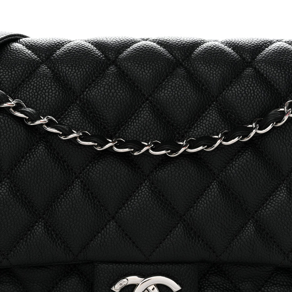 Caviar Quilted Jumbo Easy Flap Black