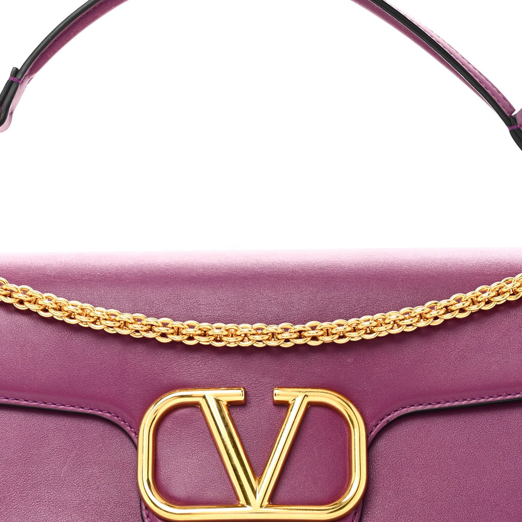 Calfskin Vlogo Loco Shoulder Bag Prune