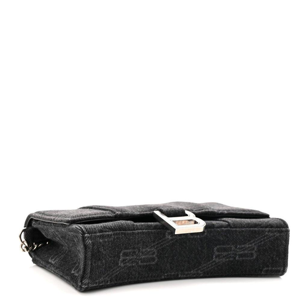Denim BB Monogram Hourglass Chain Bag Black