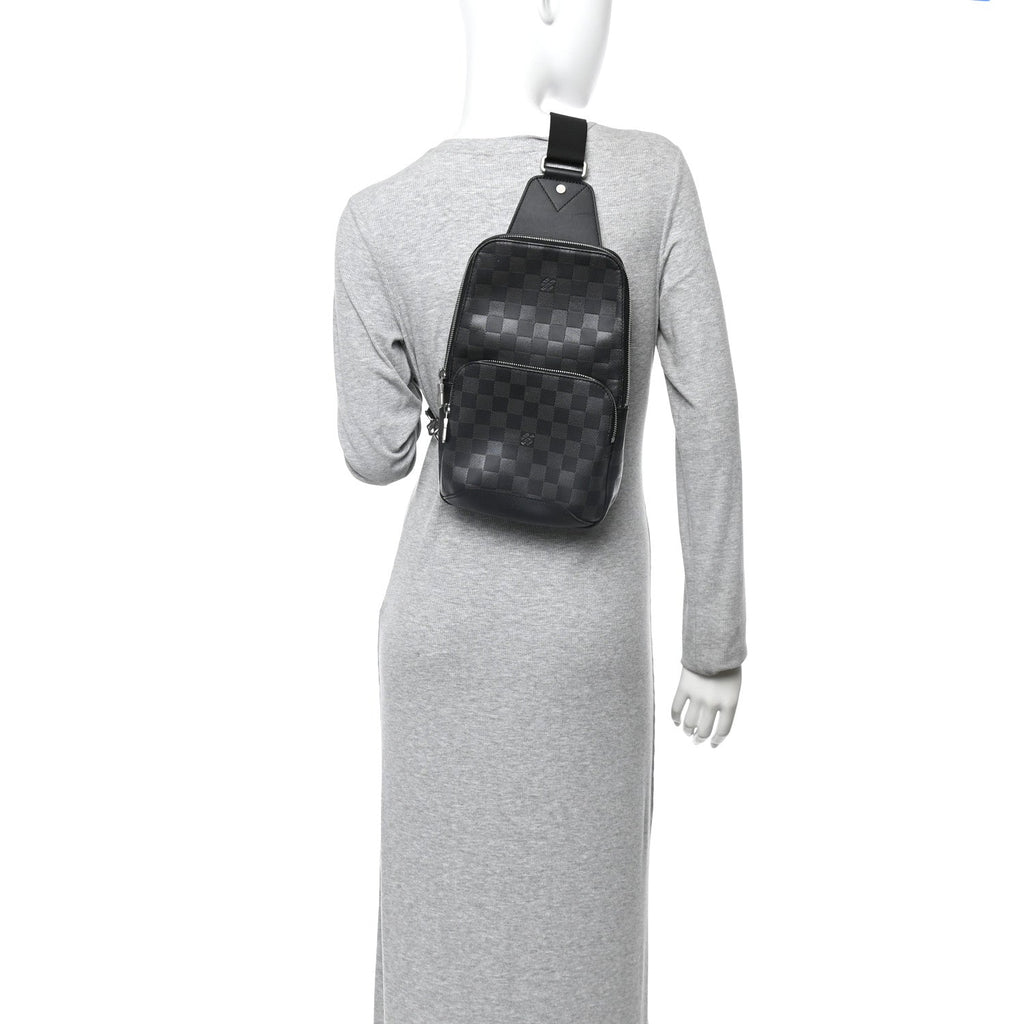 Damier Graphite Avenue Sling Bag Onyx Silver