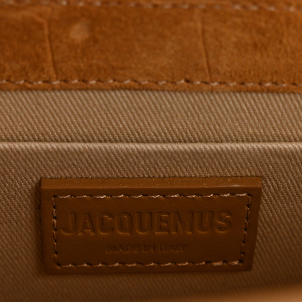 Suede Crocodile Embossed Le Chiquito Moyen Brown