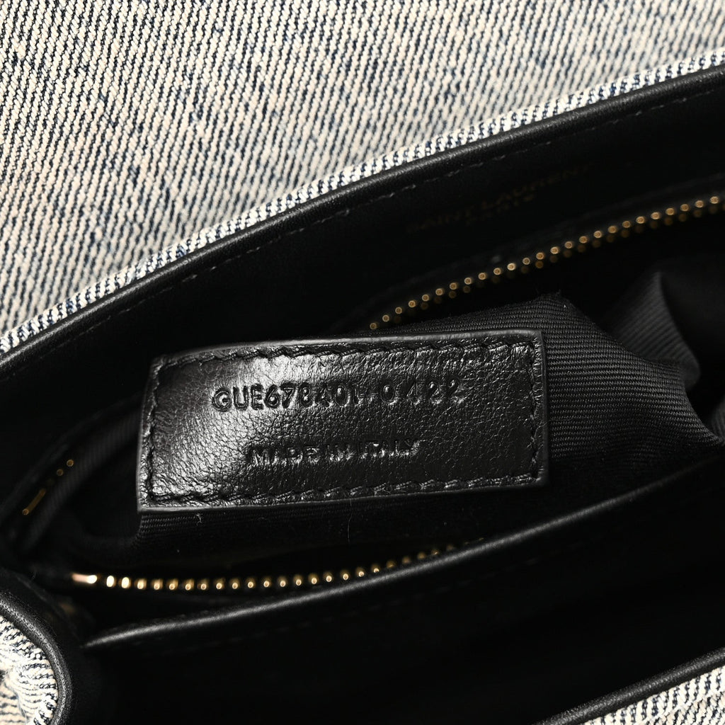 Denim Y Quilted Monogram Toy Loulou Crossbody Bag Grey