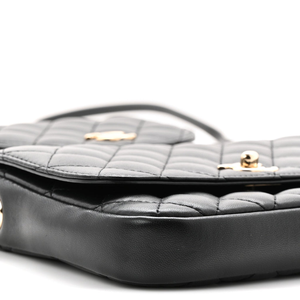 Lambskin Quilted Side Packs Black