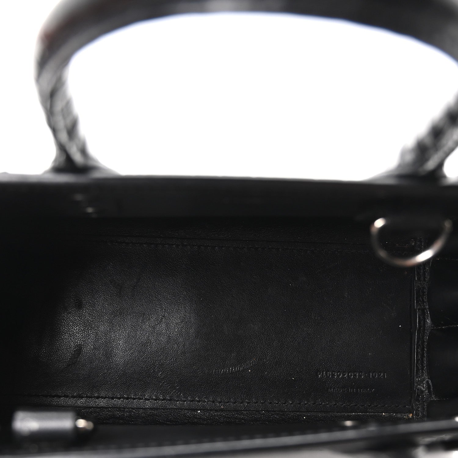 Calfskin Crocodile Embossed Nano Sac De Jour Black