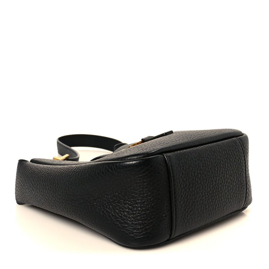Grained Calfskin Baby Le 5 A 7 Supple Hobo Black