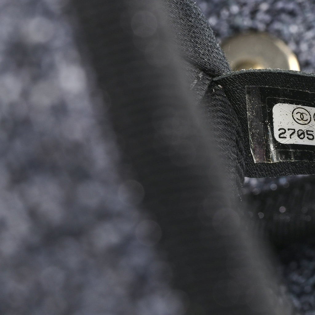 Lurex Boucle Mini Deauville Tote Black