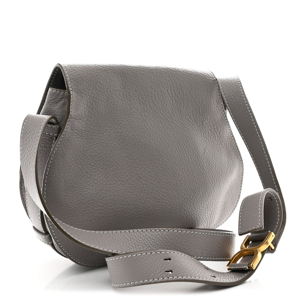 Calfskin Medium Marcie Round Crossbody Bag Cashmere Grey