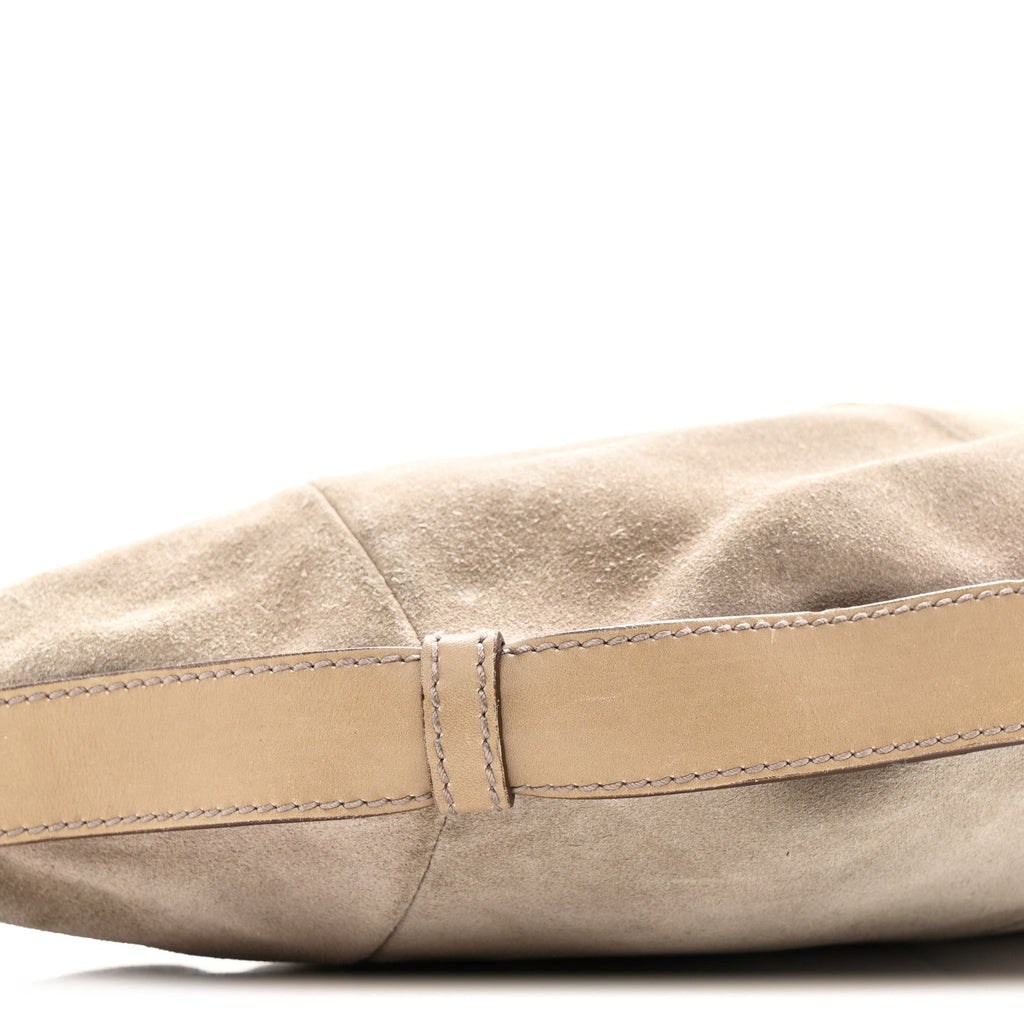 Suede Calfskin Small Hobo Beige