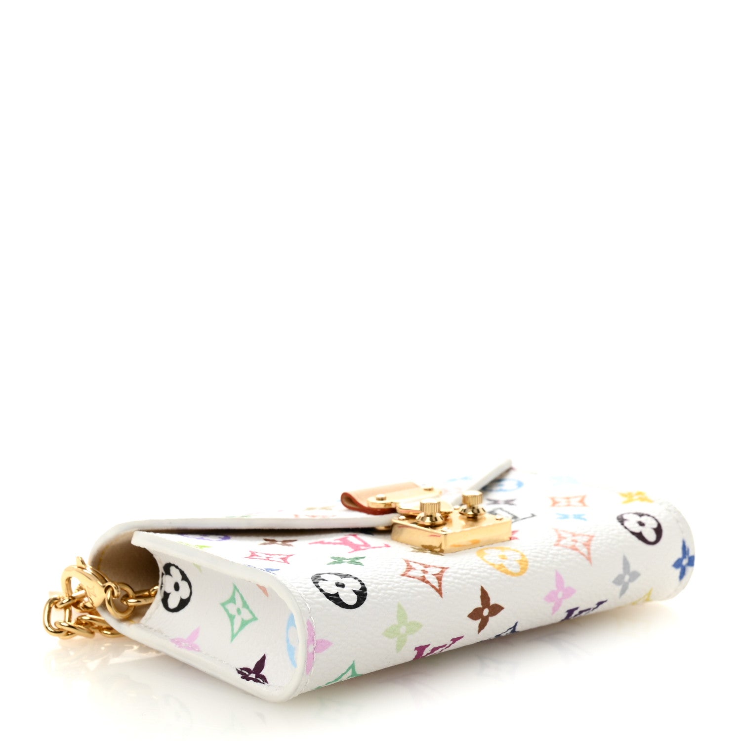 LV X TM Monogram Multicolor Pouch Metis Belt White