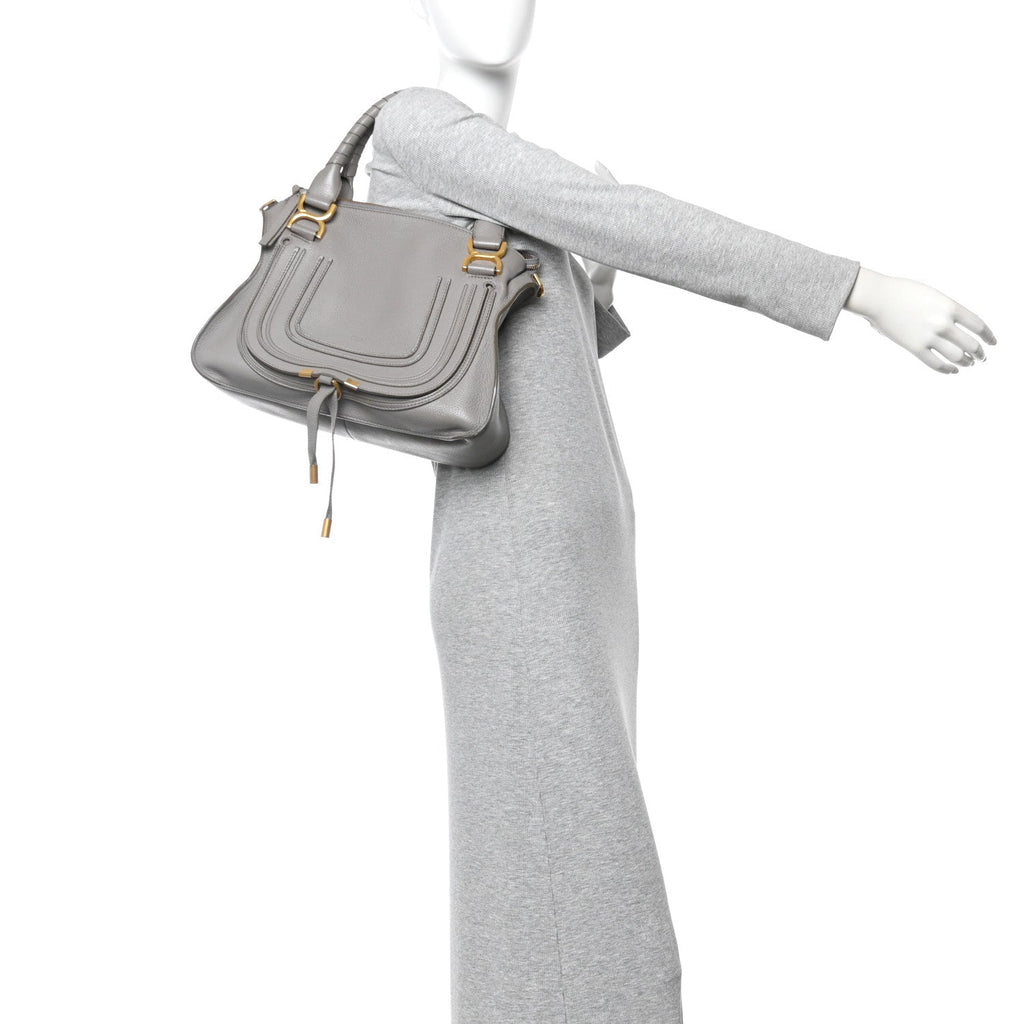 Calfskin Medium Marcie Satchel Cashmere Grey