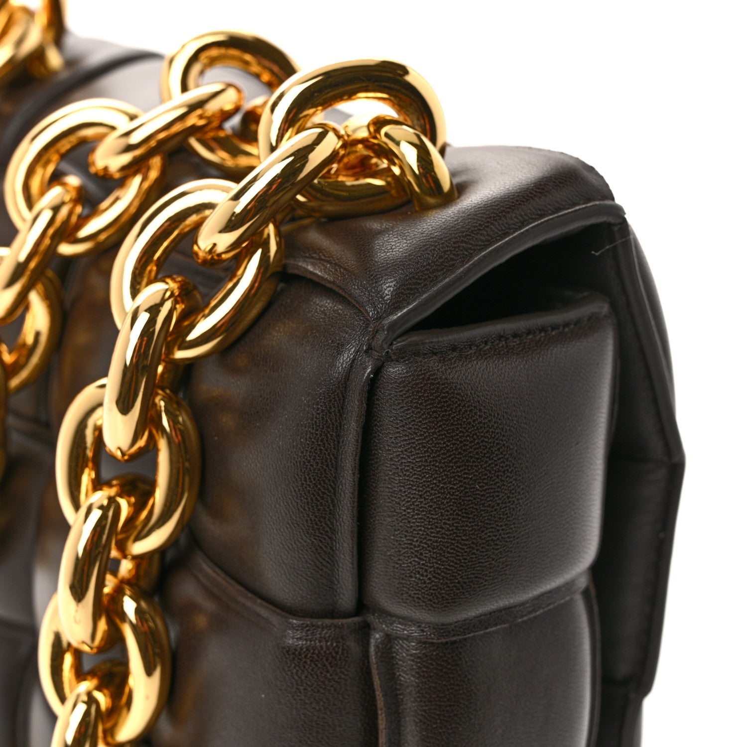 Lambskin Maxi Intreccio Padded Chain Cassette Crossbody Bag Fondant