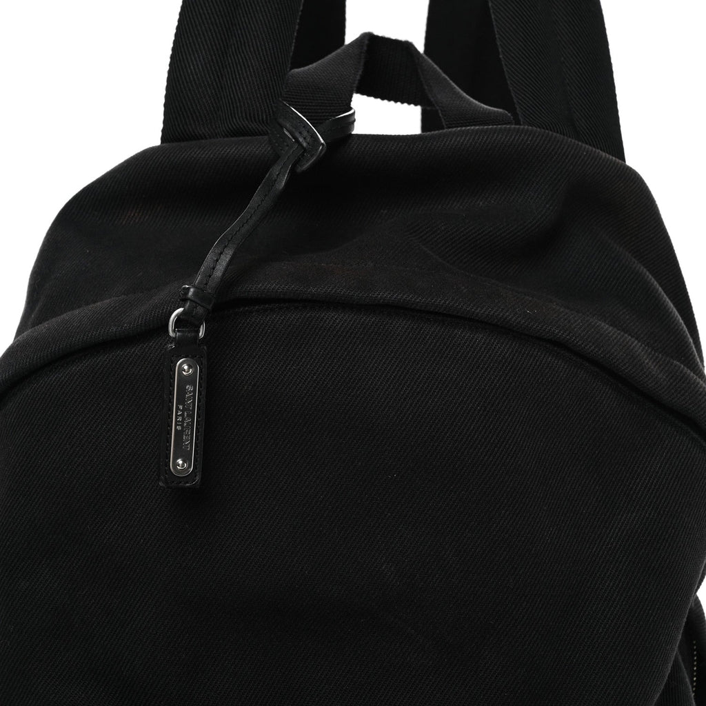 Canvas Signature Embroidered City Backpack Black