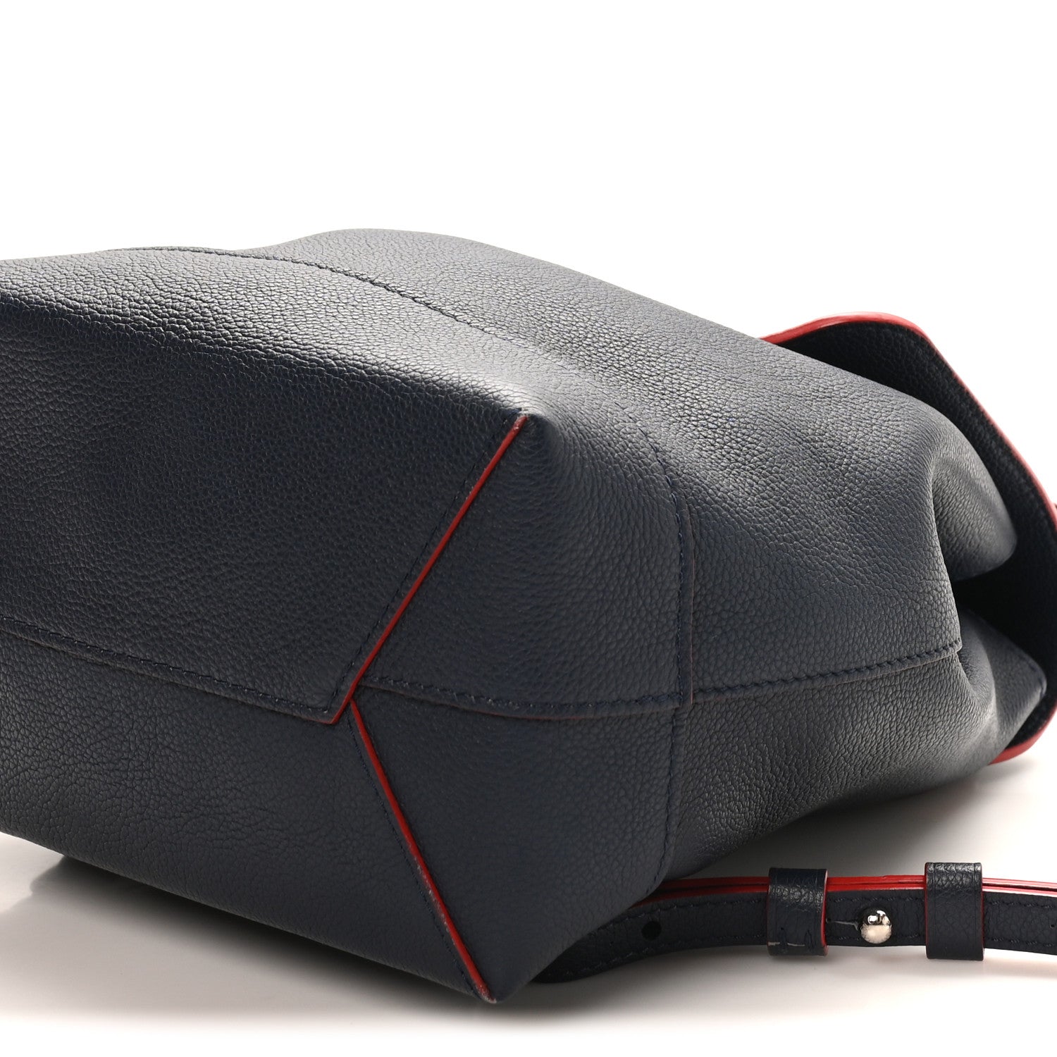 Soft Calfskin Lockme Backpack Marine Rouge