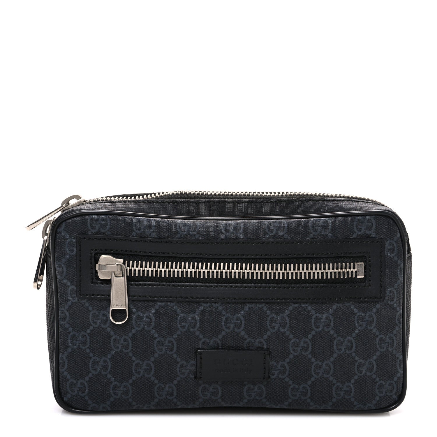 Soft GG Supreme Monogram Web Belt Bag Black Grey
