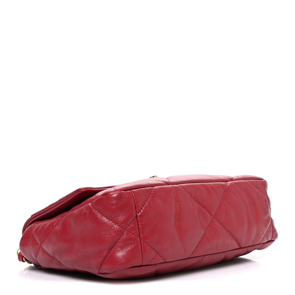 Goatskin Quilted Medium Chanel 19 Flap Red
