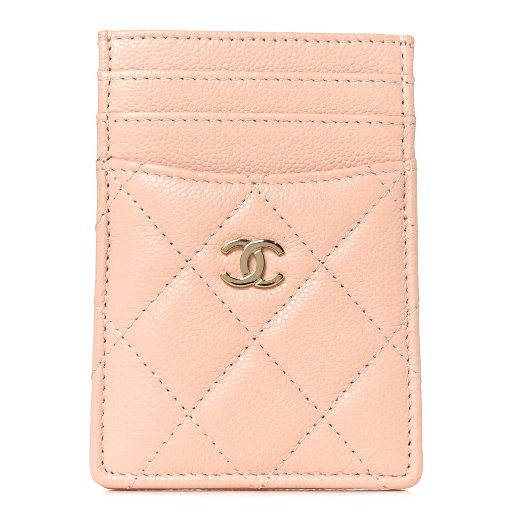 Caviar Quilted Vertical  Holder  Light Pink