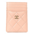 Caviar Quilted Vertical  Holder  Light Pink