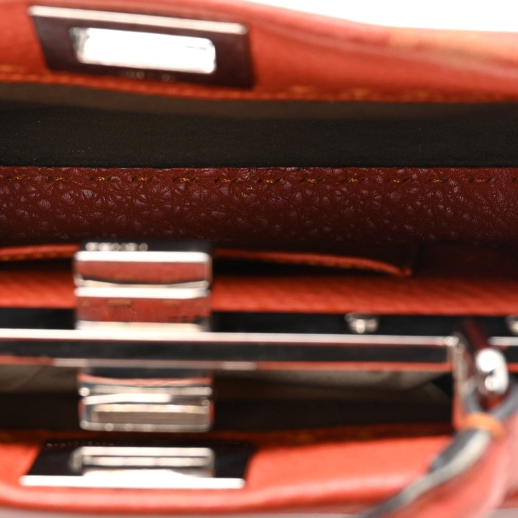 Cuoio Romano Selleria Mini Peekaboo Iconic Satchel Dark Orange