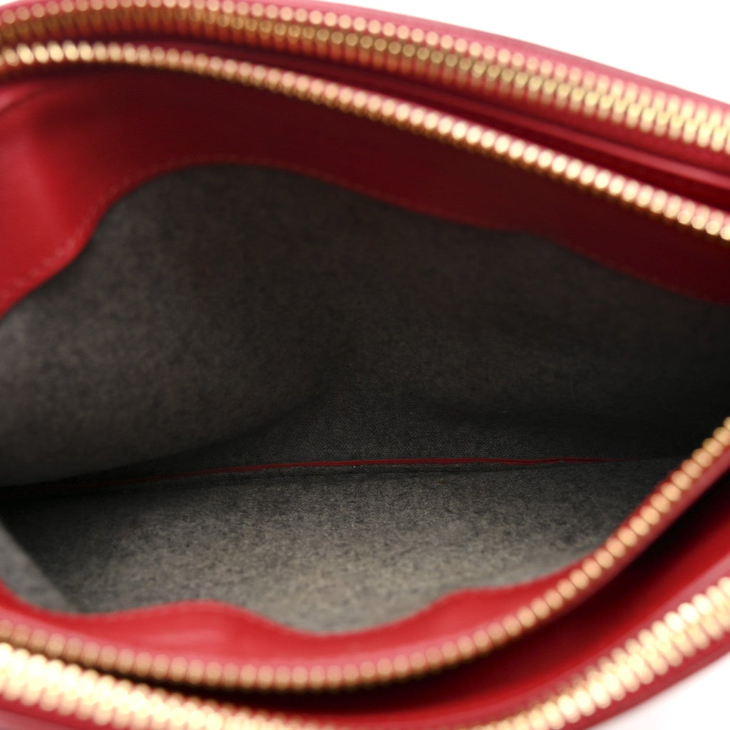 Lambskin Large Trio Crossbody Bag Red